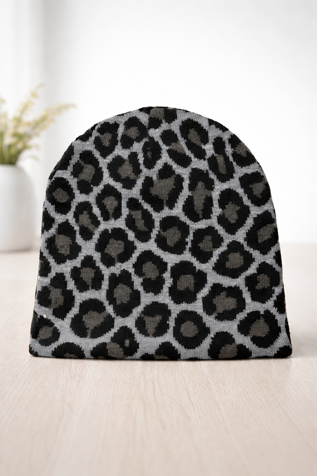 Y2k Leopard print beanie