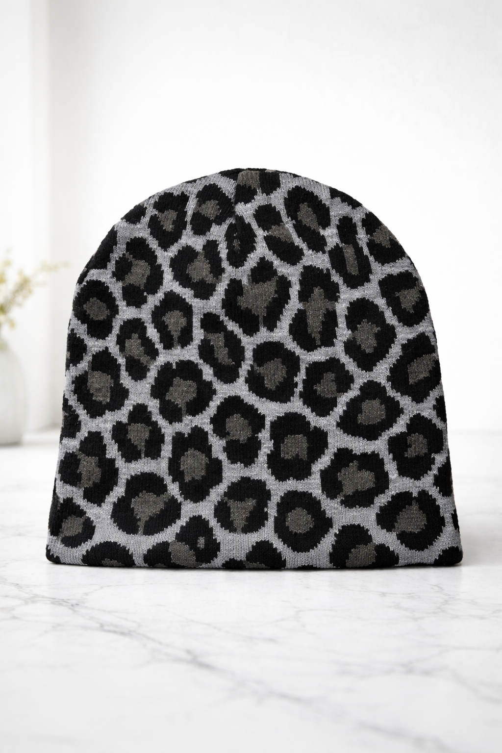Y2k Leopard print beanie